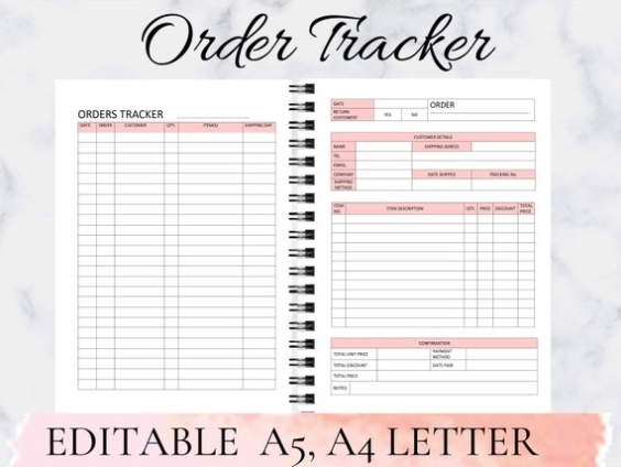 Small Business Planner Template Order Form Order Tracker | Etsy Within Etsy Business Plan Template