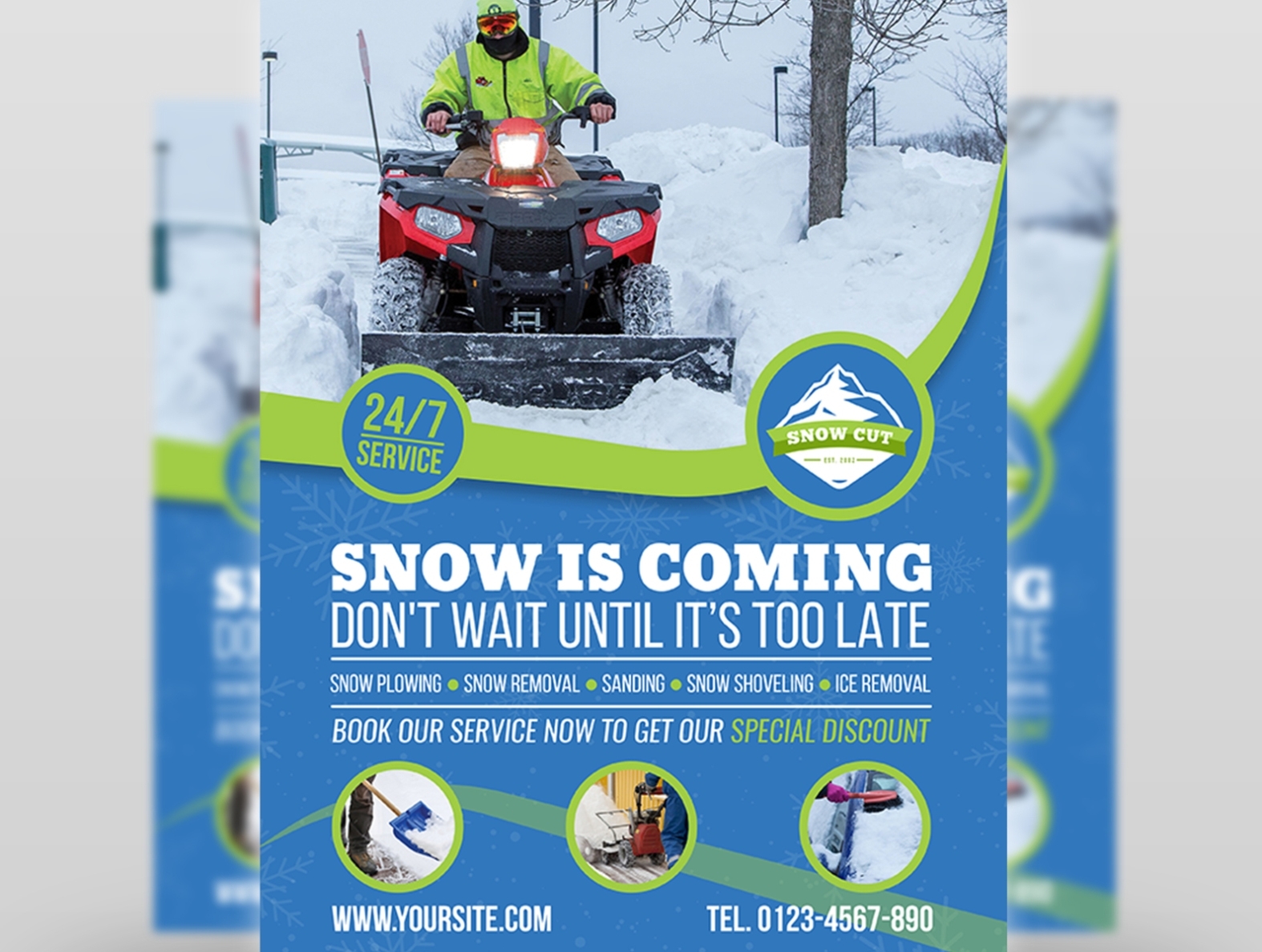 Snow Removal Service Flyer Template By Owpictures On Dribbble With Regard To Fall Clean Up Flyer Template