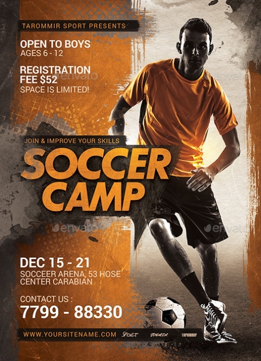 Soccer Camp Flyer By Tarommir | Graphicriver With Regard To Sports Camp Flyer Template