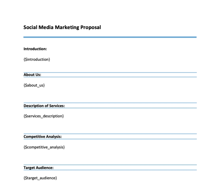 Social Media Marketing Proposal Template | Formstack Documents With Regard To Social Media Proposal Template