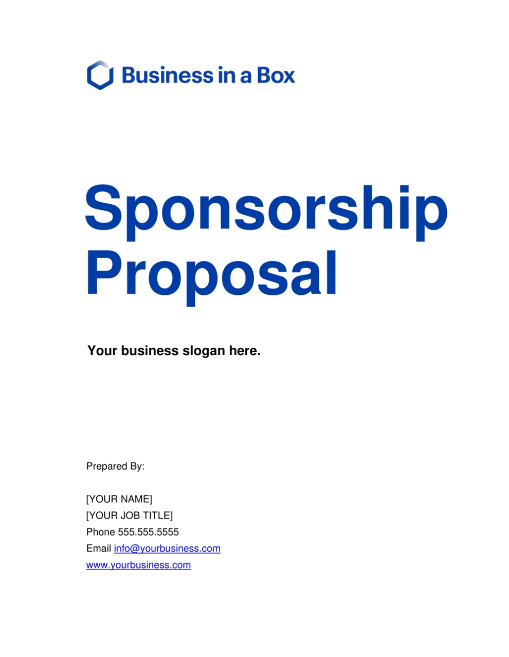Sponsorship Proposal Template | By Business In A Box™ Regarding Corporate Sponsorship Proposal Template