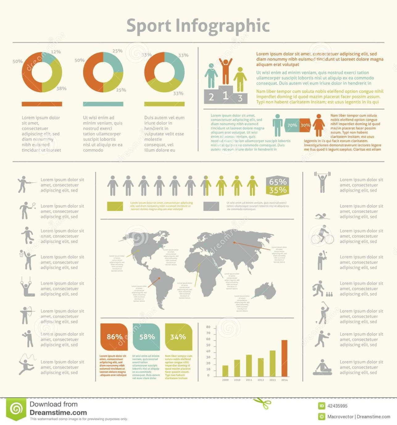 Sport Infographic Template Chart Stock Vector – Illustration Of Within Sports Infographics Templates