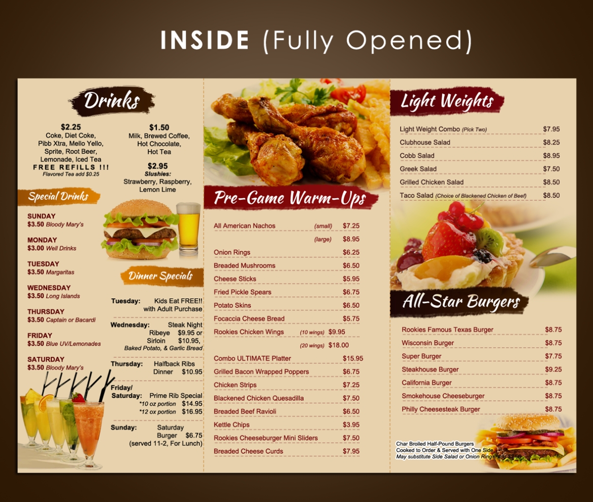 Sports Bar Menu Design For A Company By Mdesigns ™ | Design #5108588 with Sports Bar Business Plan Template Free