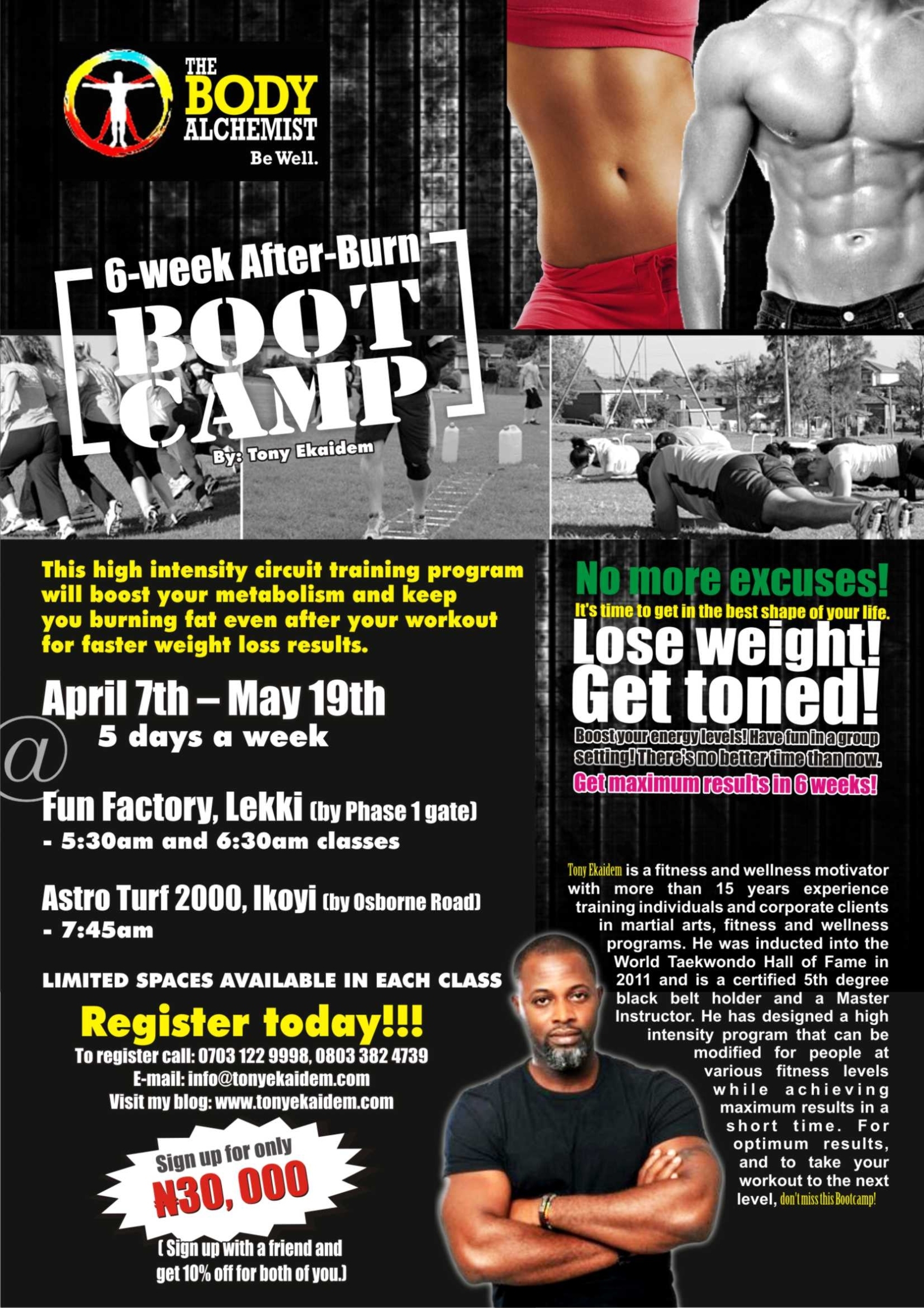 Stay In Shape & Get A Toned Body In 2012 With Tony Ekaidem At The Body Pertaining To Fitness Boot Camp Flyer Template