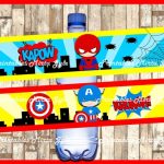 Superhero Water Bottle Label Printable Superhero Party Water | Etsy inside Superhero Water Bottle Labels Template