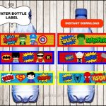 Superhero Water Labels Instant Download Superhero Water | Etsy Pertaining To Superhero Water Bottle Labels Template