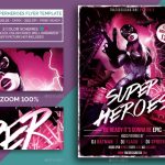 Superheroes Night Flyer Template By Noryach | Graphicriver for Superhero Flyer Template