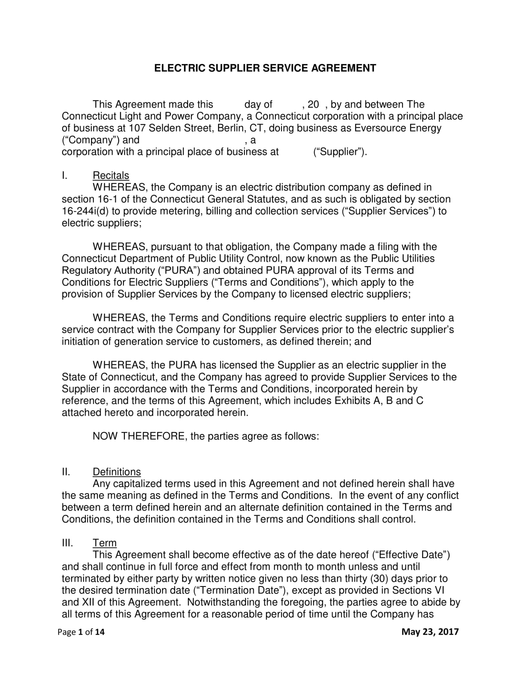 Supplier Agreement Contract Template | Doctemplates Intended For Supplier Quality Agreement Template