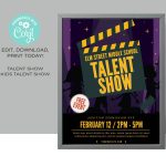 Talent Show Kids Flyer Template School Talent Show | Etsy With Talent Show Flyer Template