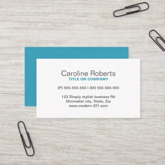 Teal Modern Generic Simple Elegant Personal Business Card | Zazzle Pertaining To Generic Business Card Template