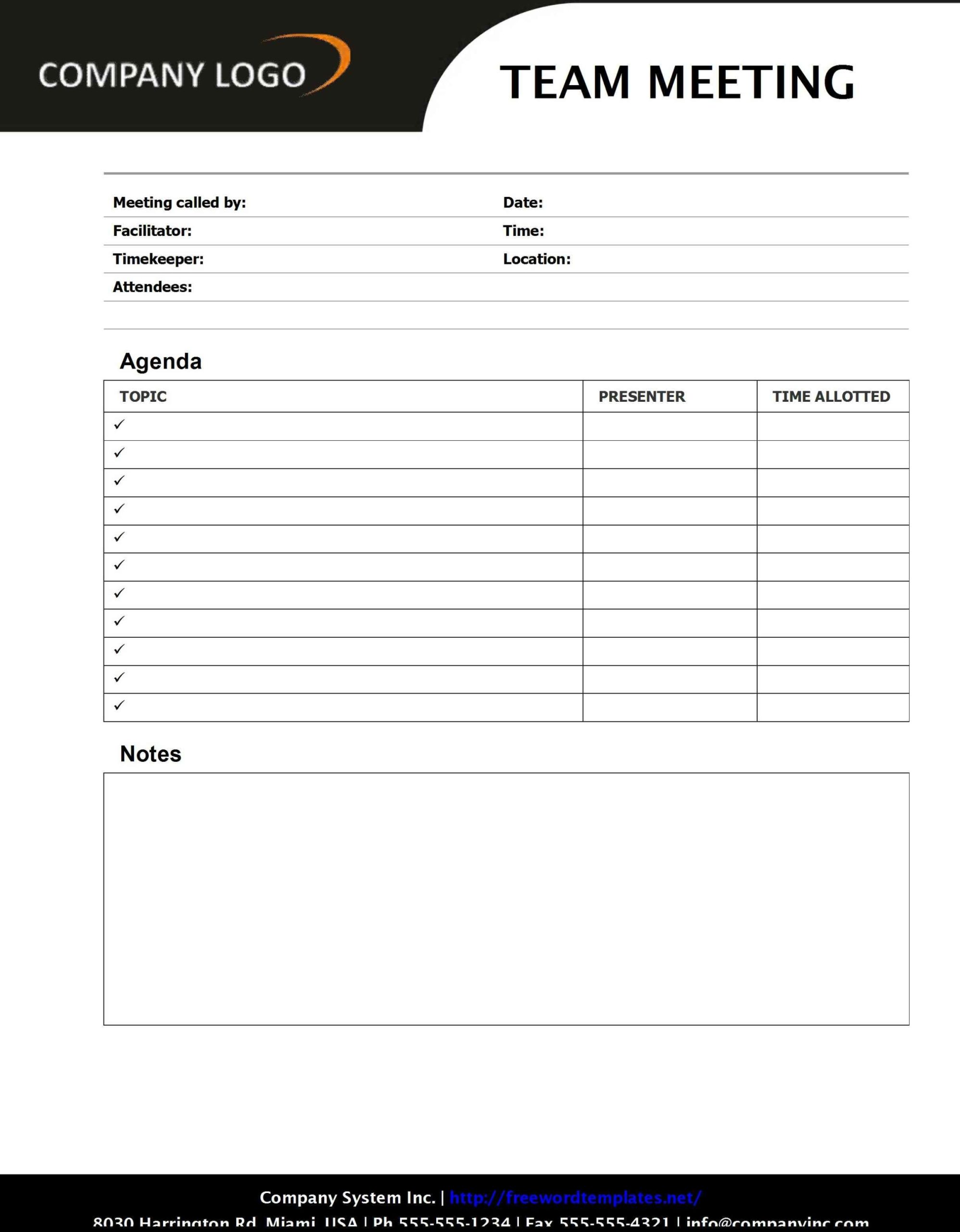 Team Meeting Agenda – Sd1 Style In Meeting Minutes Template Microsoft Word