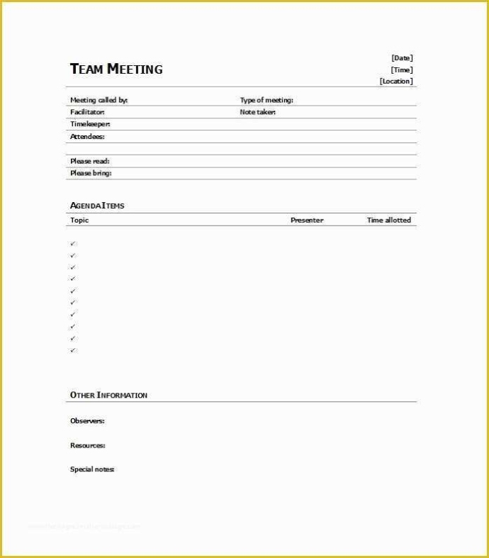 Team Meeting Minutes Template Free Of 46 Effective Meeting Agenda Throughout Agenda Template Word 2007