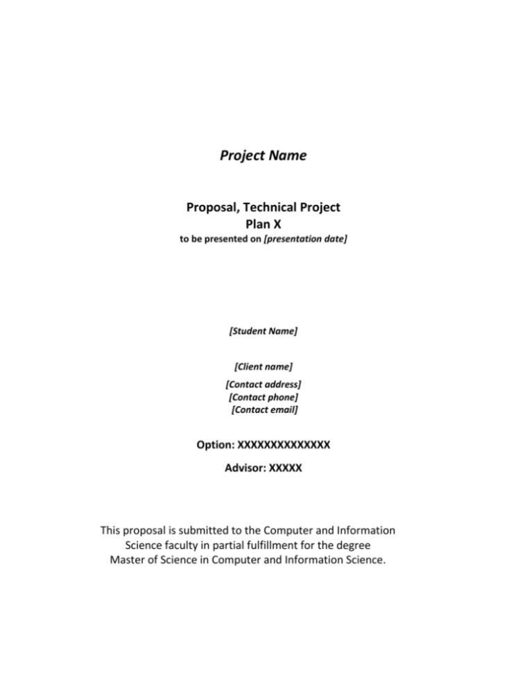 Technical Proposal Template Throughout Technical Proposal Template