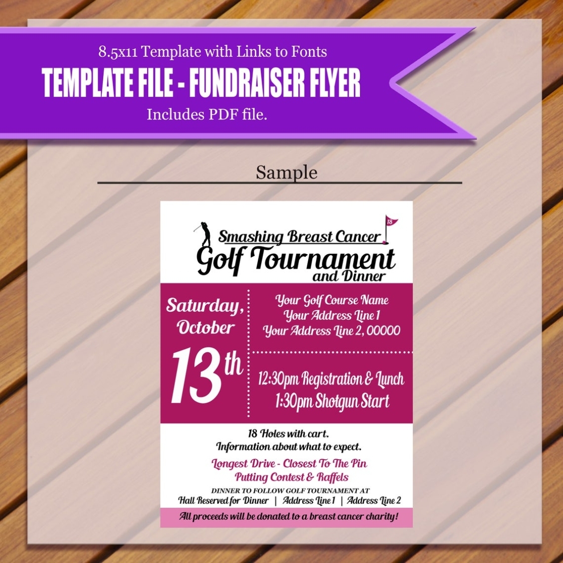 Template Breast Cancer Fundraiser Flyer Pdf File Flyers | Etsy Pertaining To Cancer Fundraiser Flyer Template