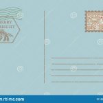 Template Of Vintage Air Mail Postcard And Envelope. Texture Grunge For Airmail Postcard Template