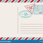 Template Of Vintage Air Mail Postcard And Envelope. Texture Grunge With Regard To Airmail Postcard Template