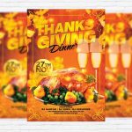Thanksgiving Dinner - Premium Flyer Template + Facebook Cover regarding Thanksgiving Flyer Template Free