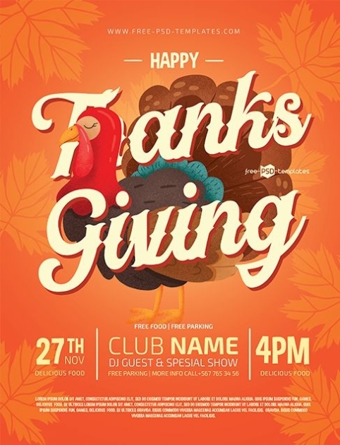 Thanksgiving Flyer Template For Free – Psdflyer Regarding Thanksgiving Flyers Free Templates