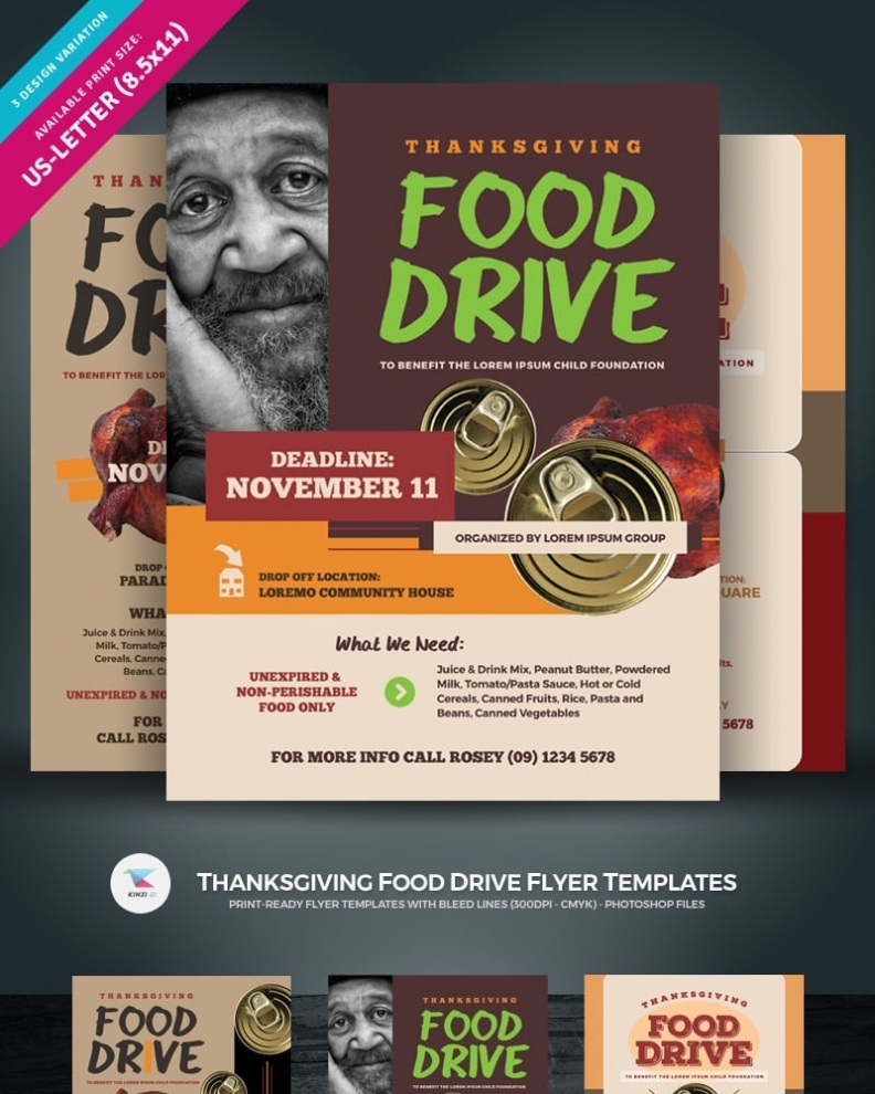 Thanksgiving Food Drive Flyer - Corporate Identity Template With Regard To Food Drive Flyer Template