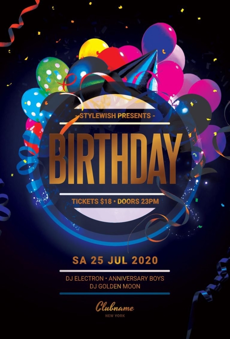 The Best Birthday Flyer Templates For Photoshop • Stylewish With Free Birthday Flyer Templates