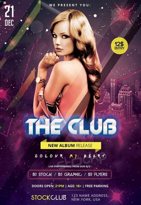 The Club Free Psd Flyer Template - Download Free Psd Flyer With Regard To Simple Flyer Template Psd