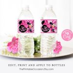The Printable Occasion – Party Printables: Editable Pink Minnie Mouse With Minnie Mouse Water Bottle Labels Template