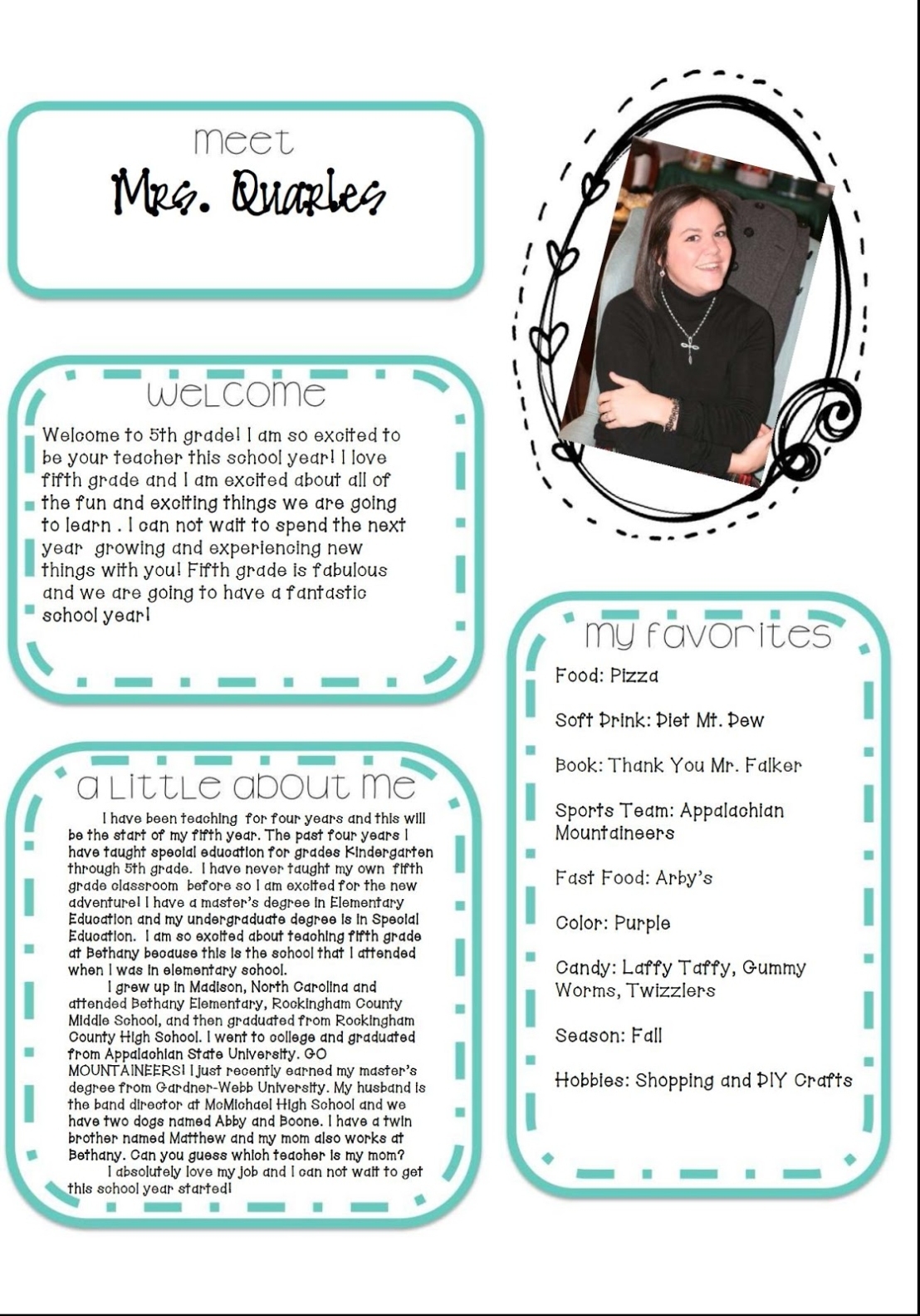 The Wonderful World Of Special Education: Meet The Teacher Back To With Meet The Teacher Template