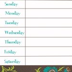 Therapeutic Crafting: Weekly Menu Printable intended for Menu Planning Template Word