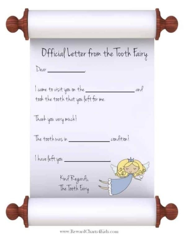Tooth Fairy Letter | Free Printable within Tooth Fairy Letter Template
