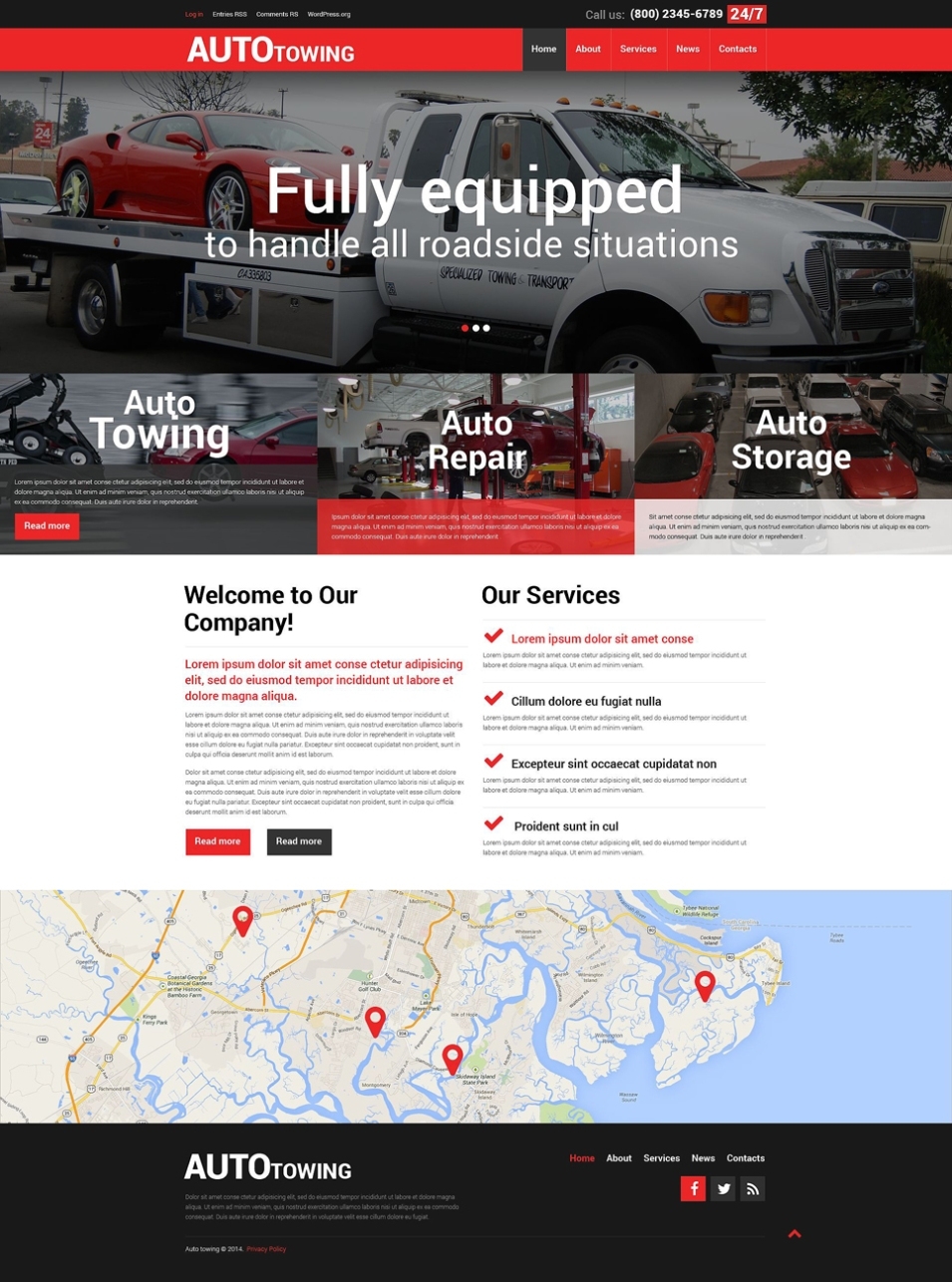 Towing Company Wordpress Theme #51841 with Towing Business Plan Template
