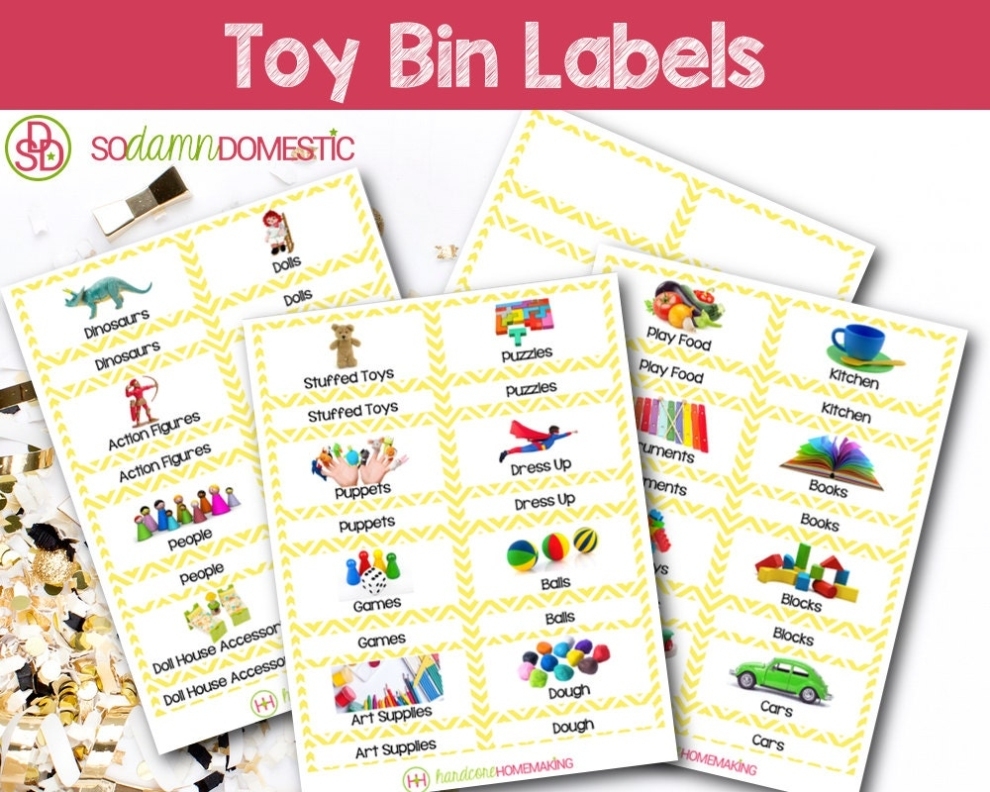 Toy Bin Labels Yellow Printable For Classroom Or Playroom Regarding Bin Labels Template