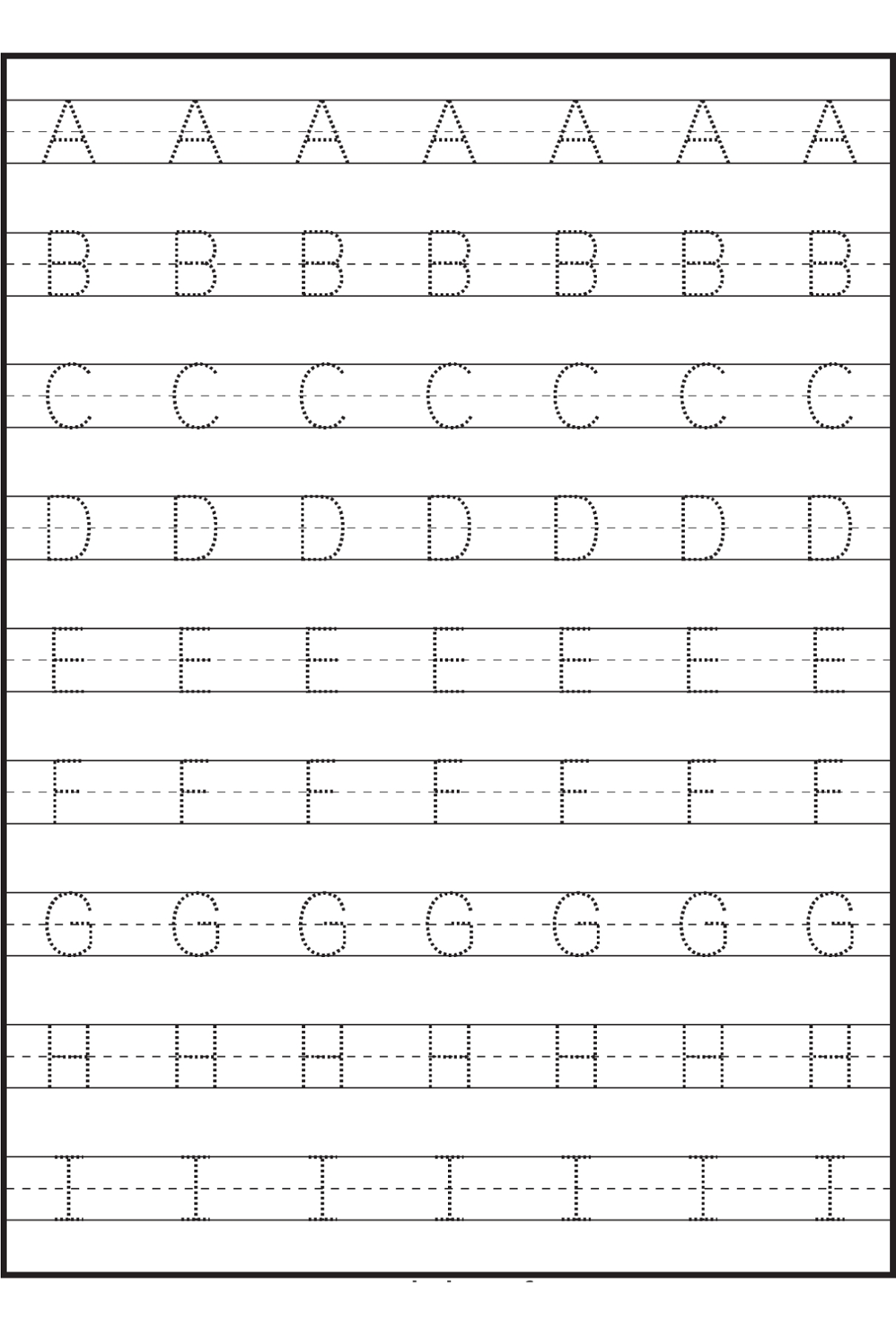 Tracing Letters Template - Tracinglettersworksheets with Letter I Template For Preschool