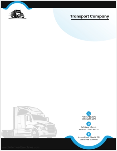 Transport Company Letterhead Templates For Word | Download For Trucking Company Letterhead Templates