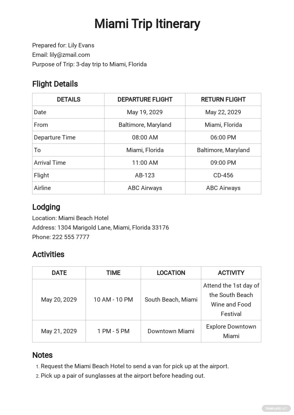 Travel Itinerary Template [Free Pdf] - Word (Doc) | Apple (Mac) Pages Throughout Travel Agenda Template