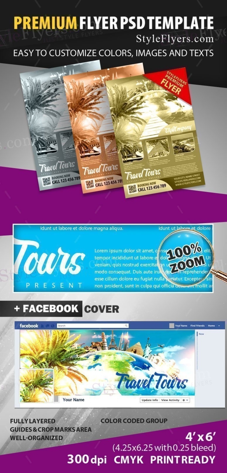 Travel Tours Psd Flyer Template #17204 - Styleflyers In Tour Flyer Template