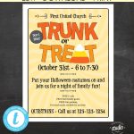 Trunk Or Treat Flyer Halloween Template | Etsy In Trunk Or Treat Flyer Template