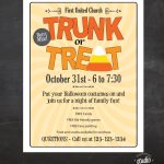 Trunk Or Treat Halloween Event Flyer Custom Printable with regard to Trunk Or Treat Flyer Template