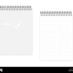 Two Column Dashed Line Top Spiral Notebook, Realistic Vector Mockup Intended For Two Column Notes Template