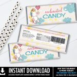 Unicorn Candy Bar Labels – Unicorn Favor, Chocolate Bar Wrap, Rainbow For Candy Bar Label Template