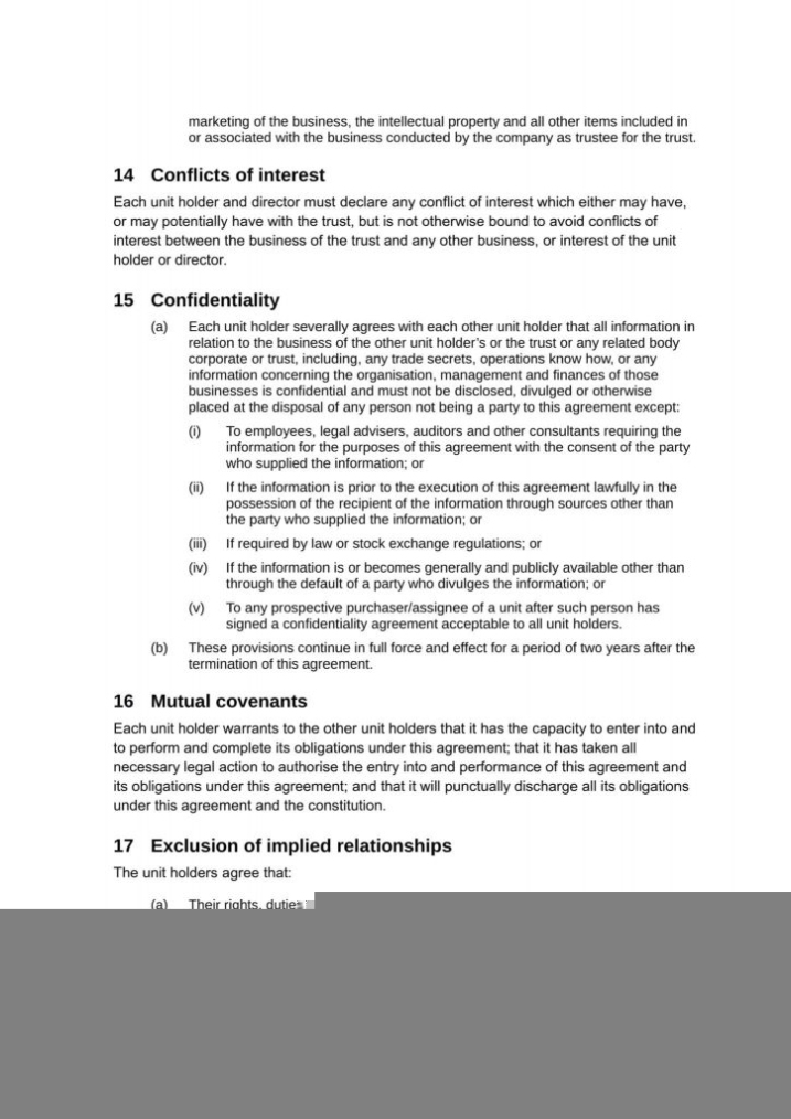 Unitholders Agreement Template - 10+ Professional Templates Ideas throughout Unitholders Agreement Template