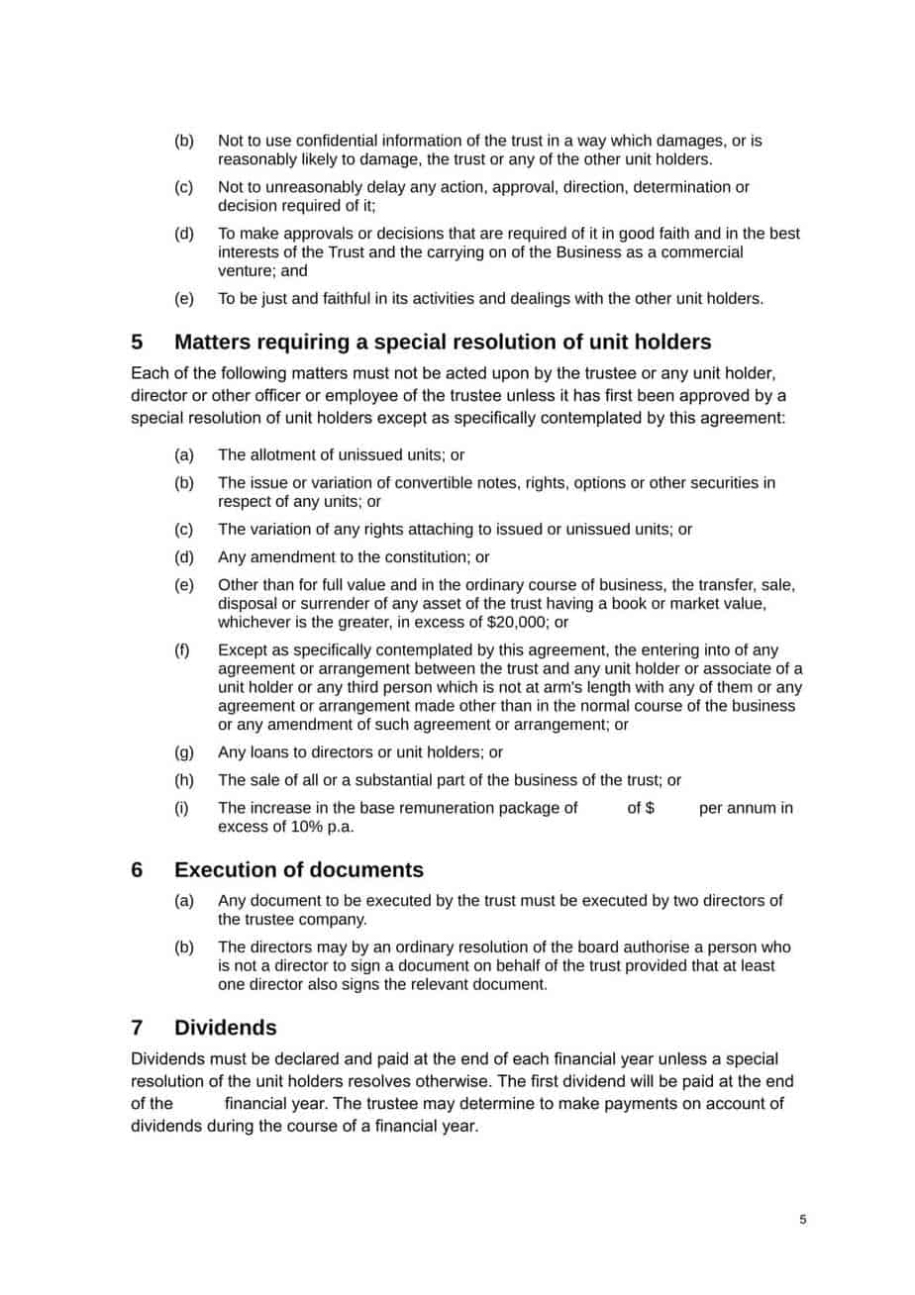 Unitholders Agreement Template | Hq Printable Documents Pertaining To Unitholders Agreement Template