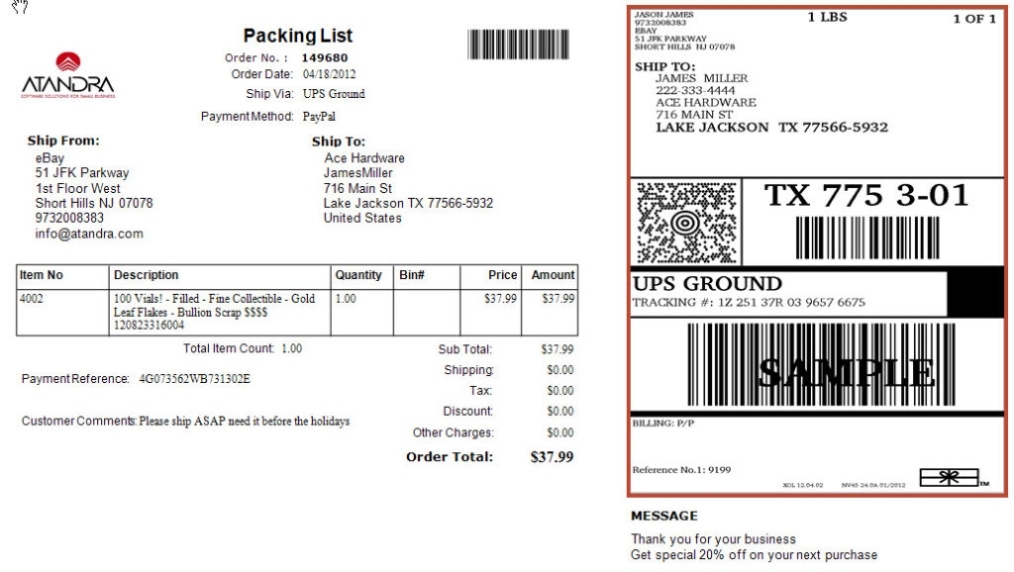 Ups Shipping Label Template | Shatterlion Within International Shipping Label Template