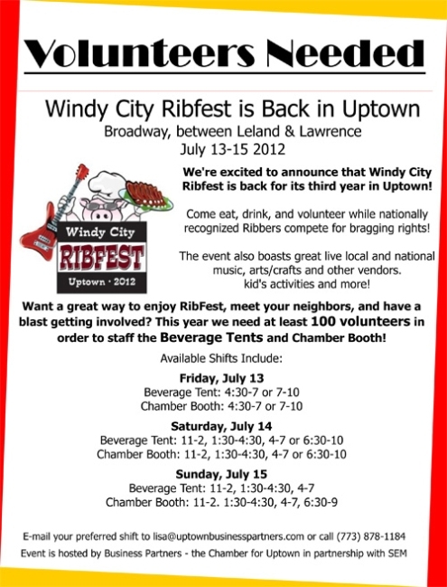 Uptown Update: Volunteers Needed For Ribfest intended for Volunteers Needed Flyer Template