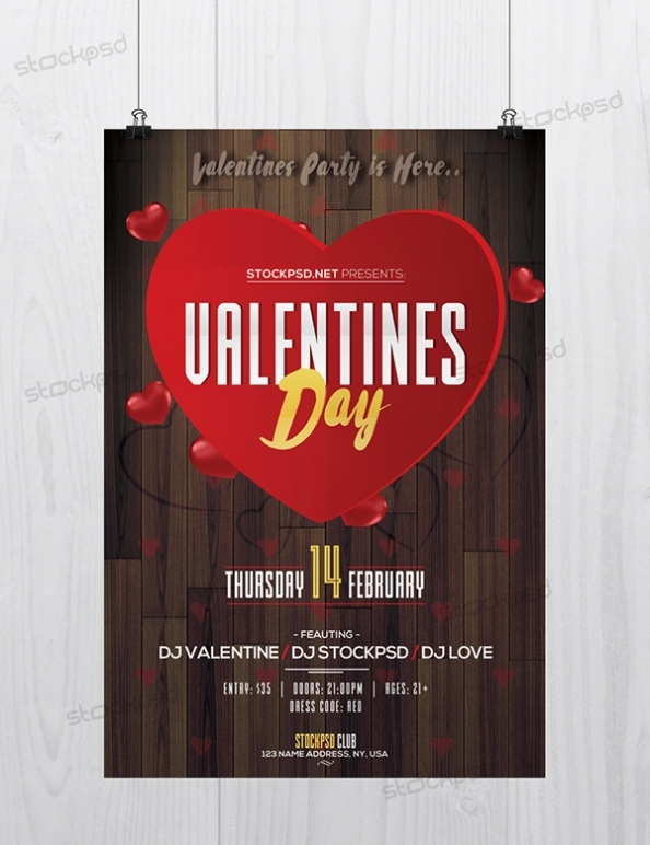 Valentine'S Day Event - Free Psd Flyer Template On Behance With Regard To Valentines Day Flyer Template Free