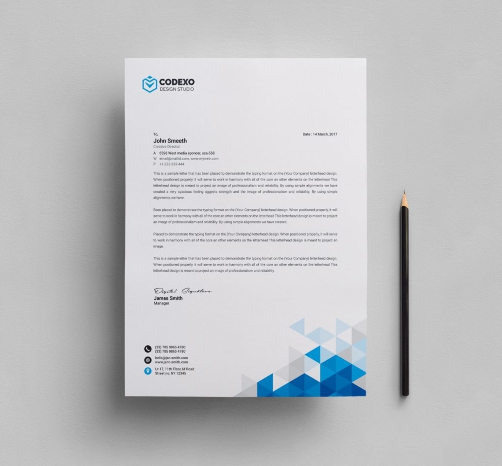 Valkyrie Professional Corporate Letterhead Template - Graphic Prime Regarding Letterhead Text Template