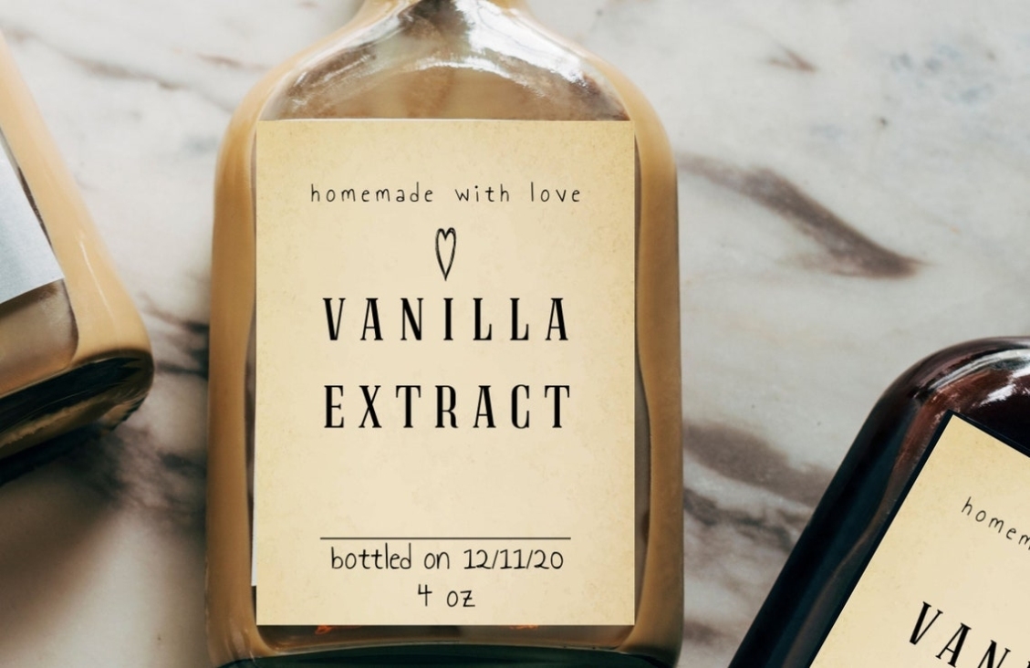 Vanilla Extract Label Printable Vanilla Extract Bottle Label | Etsy Within Homemade Vanilla Extract Label Template