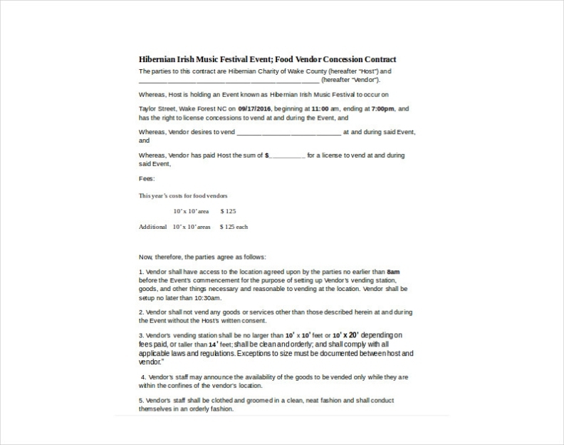Vendor Contract – 12+ Examples, Format, Pdf | Examples For Preferred Vendor Agreement Template