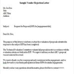Vendor Proposal Letter Sample In Proposal Rejection Letter Template