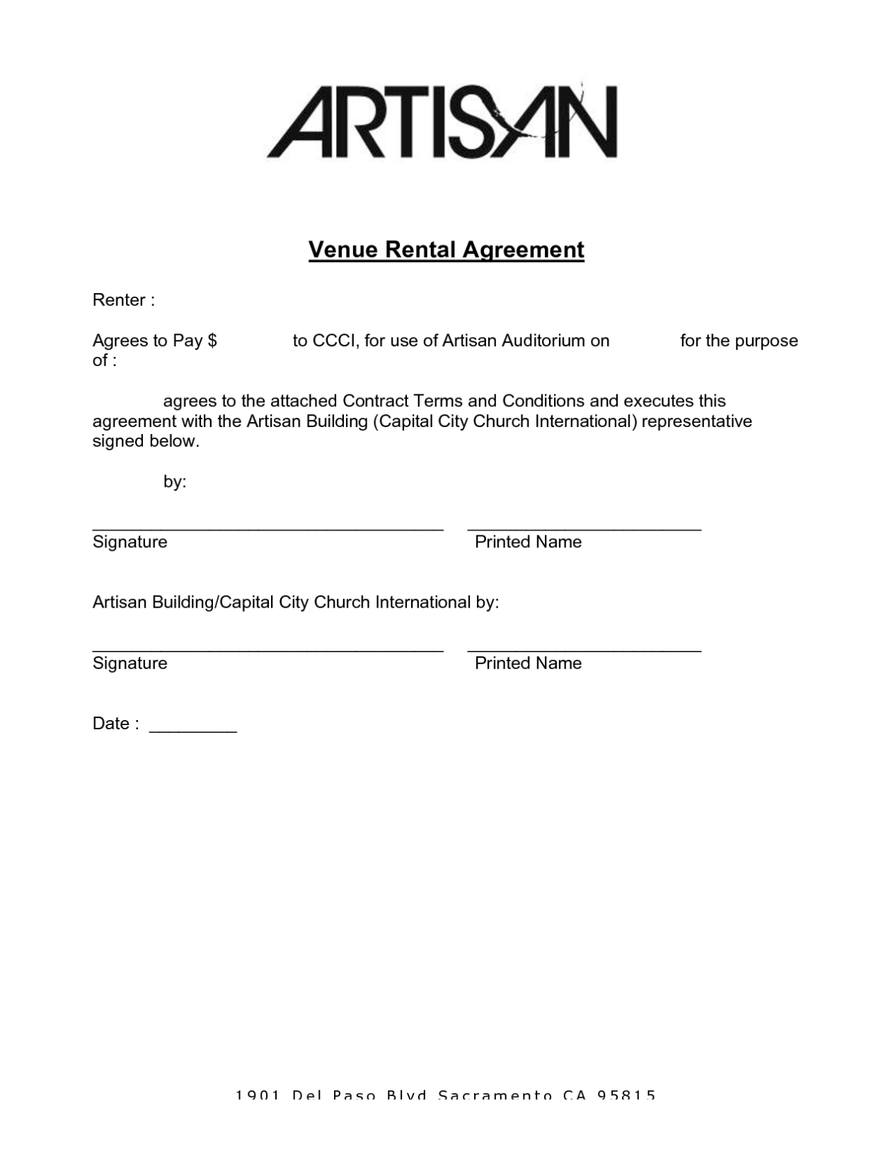 Venue Rental Contract – Free Printable Documents For Venue Hire Agreement Template