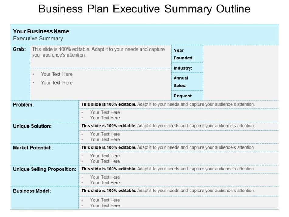 [View 13+] 44+ Executive Summary Business Plan Outline Template Pertaining To Executive Summary Template For Business Plan